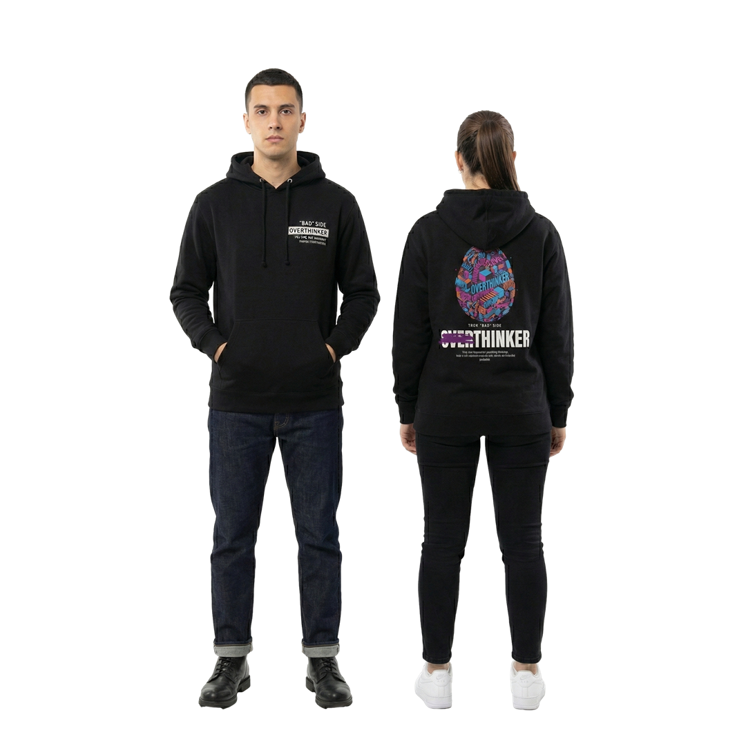 Black Overthinker Hoodie unisec hoodie