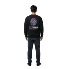 Overthinker unisex black sweatshirt front – The Bad Egg Society streetwear
