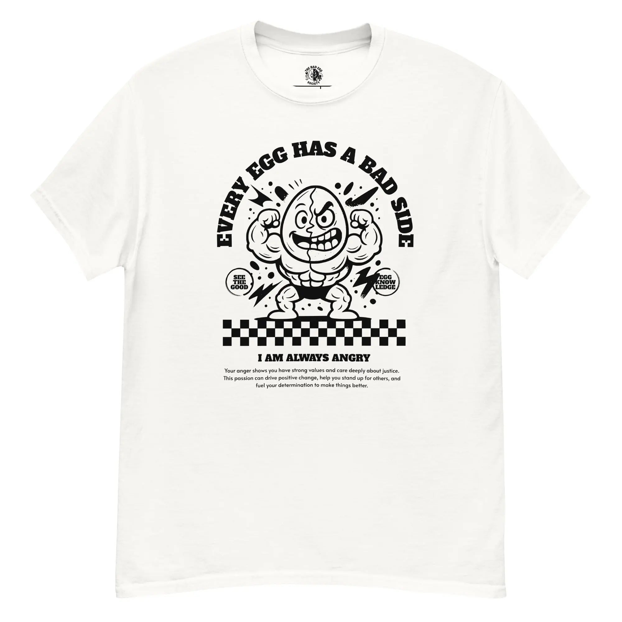 Angry Egg character t-shirt – I AM ALWAYS ANGRY design