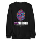 Overthinker unisex black sweatshirt front – The Bad Egg Society streetwear
