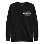 Overthinker unisex black sweatshirt front – The Bad Egg Society streetwear
